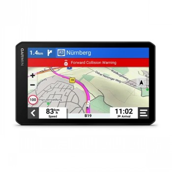 Garmin CamperCam 795, zeven inch kleurenscherm met kaartweergave en routeaanwijzingen.