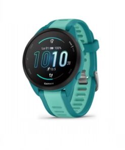 Garmin Forerunner 165 Music smartwatch, turquoise/watergroen design Smartwatch, turquoise en watergroen Garmin Forerunner 165 Music, ronde monitor, siliconen bandje.