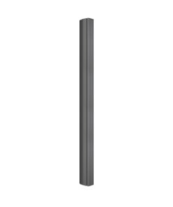 Donkergrijze verticale aluminiumkolom, hoogte 270 cm, eenvoudig ontwerp.