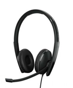 EPOS ADAPT 160T USB-C dubbelzijdige zakelijke hoofdtelefoon met microfoon Zwarte bekabelde zakelijke headsetmicrofoon Epos ADAPT 160T USB-C, dubbelzijdig en verstelbare hoofdband.