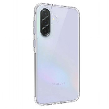 Screenor Bumper Galaxy A36/A56 transparante beschermhoes Transparante Screenor Bumper beschermhoes voor Galaxy A36/A56, waarbij de randen van de telefoon en details van de camera zichtbaar zijn.