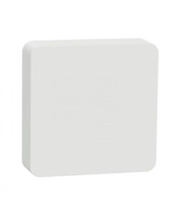 Schneider Electric draadloze Zigbee temperatuur- en vochtigheidsmeter Witte, vierkante draadloze temperatuur- en vochtigheidsmeter met een minimalistisch ontwerp.