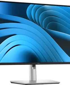 Dell Pro 27 Plus-monitor, stijlvol zwart design en QHD-resolutie. 27-inch zwarte Dell-monitor met smalle randen en een abstracte blauwachtige achtergrond.