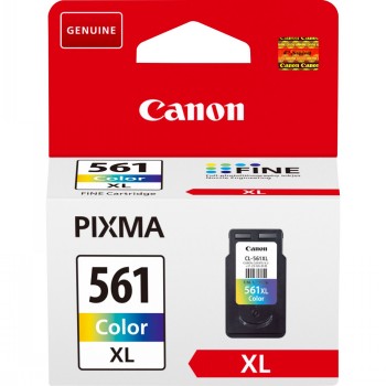 Canon CL-561XL kleurencassette in witte en rode verpakking, gezien van voren.