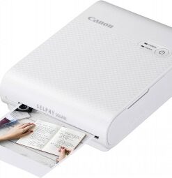 Canon SELPHY Square QX10 witte compacte printer Witte Canon SELPHY Square QX10-printer die een vierkante foto print.