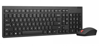 Lenovo Essential Wireless Keyboard & Mouse G2 -toetsenbord en muis Lenovo zwarte draadloos toetsenbord en muis, toetsen in traditionele NORDIC-indeling, rode detail op de muisrol...