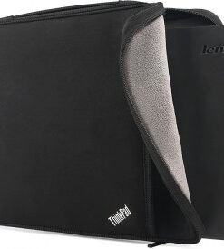 Lenovo ThinkPad Sleeve 12-inch laptophouder, zwart, open rits, grijze voering.