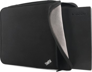 Lenovo ThinkPad Sleeve 12-inch laptophouder, zwart, open rits, grijze voering.