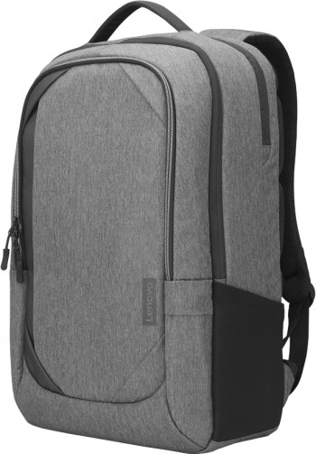 Grijze Lenovo Business Casual Backpack - rugzak voor apparaten van 17 inch, zijvakken en bovenhandvat.