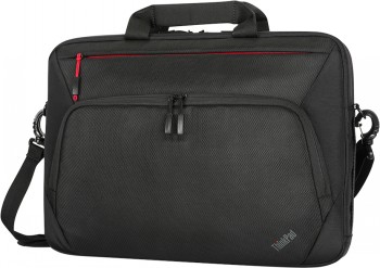 Lenovo ThinkPad Essential Plus Topload tas 15,6 inch Zwarte laptoptas met reflecterende details, ritssluitingen en handgreep.