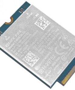 Lenovo Quectel EM061K-GL 4G LTE-A M.2 netwerkapparaat met een metalen aansluitstuk, wit etiket en zichtbare QR-codes.