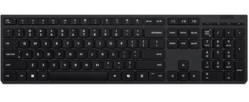 Lenovo Professional draadloos toetsenbord met FIN/SWE-indeling Zwarte, draadloos Lenovo-toetsenbord met Noordse FIN/SWE-indeling, van bovenaf gefotografeerd.