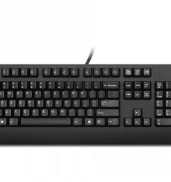 Lenovo Preferred II Pro USB-toetsenbord met Fins/Zweeds indeling Zwarte bedrade Lenovo-toetsenbord met een Fins/Zweeds indeling, kabel zichtbaar.