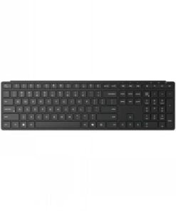 Lenovo Wireless Multi-Mode Pro-toetsenbord, stijlvol en modern ontwerp Zwarte draadloos Lenovo-toetsenbord, Duitse indeling, compact ontwerp, vlak zicht van bovenaf.
