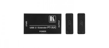 Zwarte Kramer PT-3UC USB 3.1 Extender-apparaat met input- en outputpoorten.