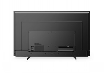 Philips 50HFL5214U 50" Mediasuite Pro TV van achteren gefotografeerd Van achteren gefotografeerde zwarte Philips 50-inch hoteltv, rechthoekige standaard.