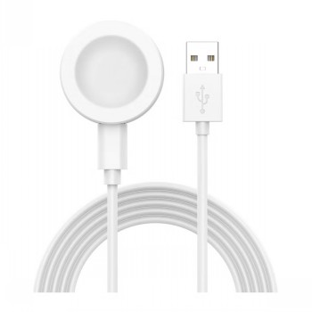 Huawei draadloze oplader zilver met USB-kabel Zilverkleurige Huawei draadloze oplader met ronde oplaadpad en geïntegreerde USB-kabel.