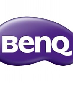 Benq-logo op een paarse achtergrond, witte tekst in het midden.