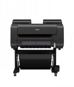 Canon imagePROGRAF PRO-2600 professionele grootformaatprinter Zwarte Canon imagePROGRAF PRO-2600 grootformaatprinter van voren, op een witte achtergrond.