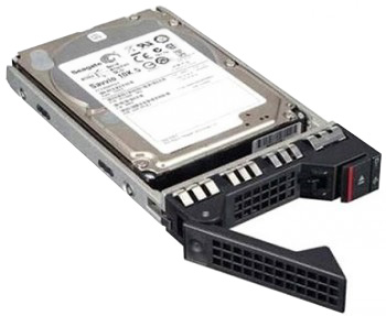 Lenovo ThinkSystem 480GB SSD, 2.5", serverharde schijf. Serverharde schijf met een zilvergrijze behuizing en een zwarte cover met bevestigingsrails.