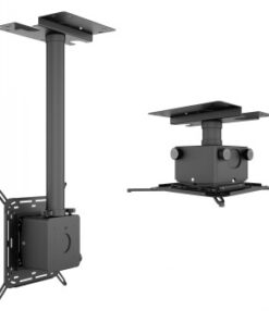 Multibrackets MB Projector Mount Pro HD-projectorbeugel, zwart Zwarte metalen projectormontagesteun met verstelbare armen en een stevig bevestigingsmechanisme.