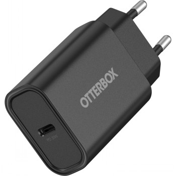 Zwarte Otterbox USB-C-wandlader, compact 30 W-model, met zichtbare USB-C-poort en Europese stekker.