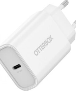 Otterbox 30W USB-C-muuradapter, wit Witte Otterbox 30W USB-C-muuradapter, Europese standaardstekker en strak ontwerp.
