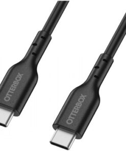 Otterbox USB-C kabel 2 m USB-PD, zwart Zwarte 2 meter OTTERBOX USB-C-kabel met USB-PD-ondersteuning. Connectoren aan beide uiteinden en robuust kabeloppervlak.