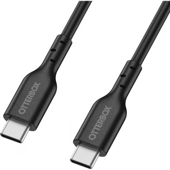 Otterbox USB-C kabel 2 m USB-PD, zwart Zwarte 2 meter OTTERBOX USB-C-kabel met USB-PD-ondersteuning. Connectoren aan beide uiteinden en robuust kabeloppervlak.
