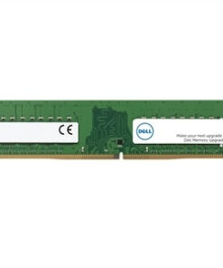 DELL DDR5 16GB geheugenmodule - snelheid en betrouwbaarheid Groene DELL DDR5 16GB geheugenmodule met een wit label en een groene printplaat.