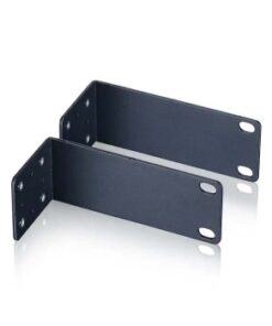Zyxel GS1920-8HPV2 lange rackmontage beugels Lange zwarte metalen beugels met gaten en gebogen randen, geschikt voor montage in een 19-inch rack.