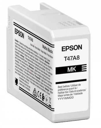Epson T47A8 matzwart individueel verpakte inktcartridge, witte rechthoekige vorm met tekst.