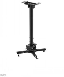 Zwarte in hoogte verstelbare projector plafondbeugel, metalen structuur, verstelbaar van 60-90 cm.