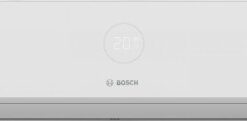 Witte Bosch 3200I W 26E binnenunit, rechthoekig, met zichtbaar LED-monitor en logo.