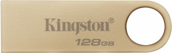 Kingston 128 GB USB 3.2-stick met klassiek metalen design Lichtgouden Kingston 128 GB USB-stick, metalen minimalistisch ontwerp, grote sleutelhangerlus.