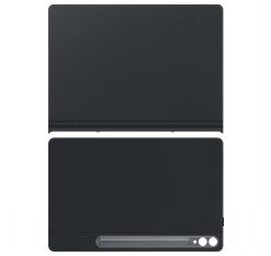 Samsung Smart Book Cover Tab S9+ zwarte tablethoes Zwarte Samsung-tablethoes, rechthoekig, boven- en onderkant zichtbaar.