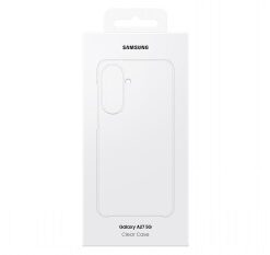 Läpinäkyvä Samsung-suojakuori, ohut ja kevyt muotoilu, yhteensopiva Galaxy A27 -älypuhelimen kanssa, edestä kuvattuna.
