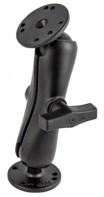 RAM Mounts C-grootte bevestigingsarm en bollen met 1,5-inch basisplaten Zwarte RAM Mounts C-grootte bevestigingsarm met twee 1,5-inch bollen en ronde basisplaten.