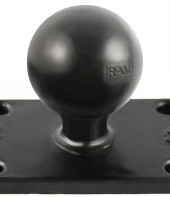 RAM Mounts 1,5" kogel met vierkante basis Zwarte RAM Mounts-beugel met een kogel van 1,5 inch en een rechthoekige viergatsbasis.