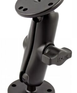 RAM Mounts B-maat arm met twee ronde platen Zwarte RAM Mounts-arm met een stelknop in het midden en twee ronde platen met montagegaten.