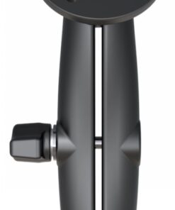 RAM Mounts lange B-maat bevestigingsarm met 1.0 bal en ronde basis Lang bevestigingsarm van zwart metaal, met een 1.0 inch bal en een ronde 2.5 inch basis, afgebeeld van voren.