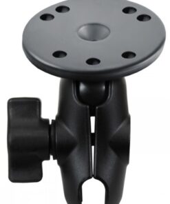 RAM Mounts korte bevestigingsarm en ronde basis, B-maat. Zwarte RAM Mounts bevestigingsarm en ronde basis met zes gaten, korte arm.
