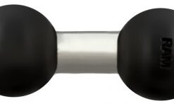 RAM Mounts B-maat 1 inch dubbelkogeladapter in het zwart Zwarte ronde RAM Mounts-kogelkoppen verbonden door een korte metalen cilinder.