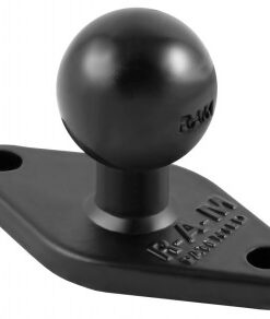 RAM Mounts diamantbasis met 1-inch bal, stevige zwarte constructie Zwarte metalen diamantvormige basis met een 1-inch bal en twee schroefgaten.