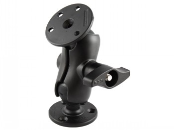 Korte RAM Mounts-arm van zwart metaal met twee ronde platen van 2,25 inch in D-formaat y...