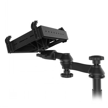 Verstelbare RAM Mounts laptophouder voor Ford Transit Zwarte verstelbare RAM Mounts-houder voor een laptop. Kantelbaar en draaibaar ontwerp.