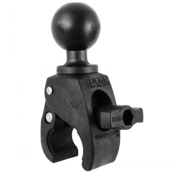 Zwarte RAM Mounts Tough Claw-beugel met een 1.5 inch bal, vooraanzicht.