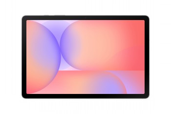 Samsung Galaxy Tab S10 Lite WiFi, 128 GB, grijs - een stijlvolle tablet. Samsung Galaxy Tab S10 Lite in het grijs, een rechthoekige tablet met zwarte randen en een kleurrijk scherm in roze en violet...