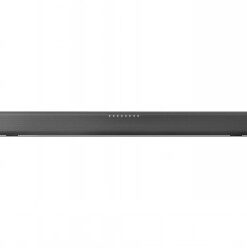 PHILIPS B5109 soundbar - stijlvolle en compacte audiosysteem. Dunne zwarte PHILIPS B5109 soundbar gezien van voren, minimalistisch ontwerp.