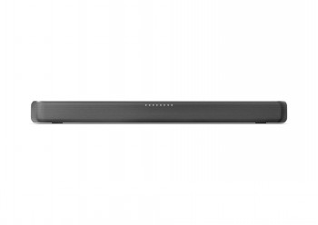 Dunne zwarte PHILIPS B5109 soundbar gezien van voren, minimalistisch ontwerp.